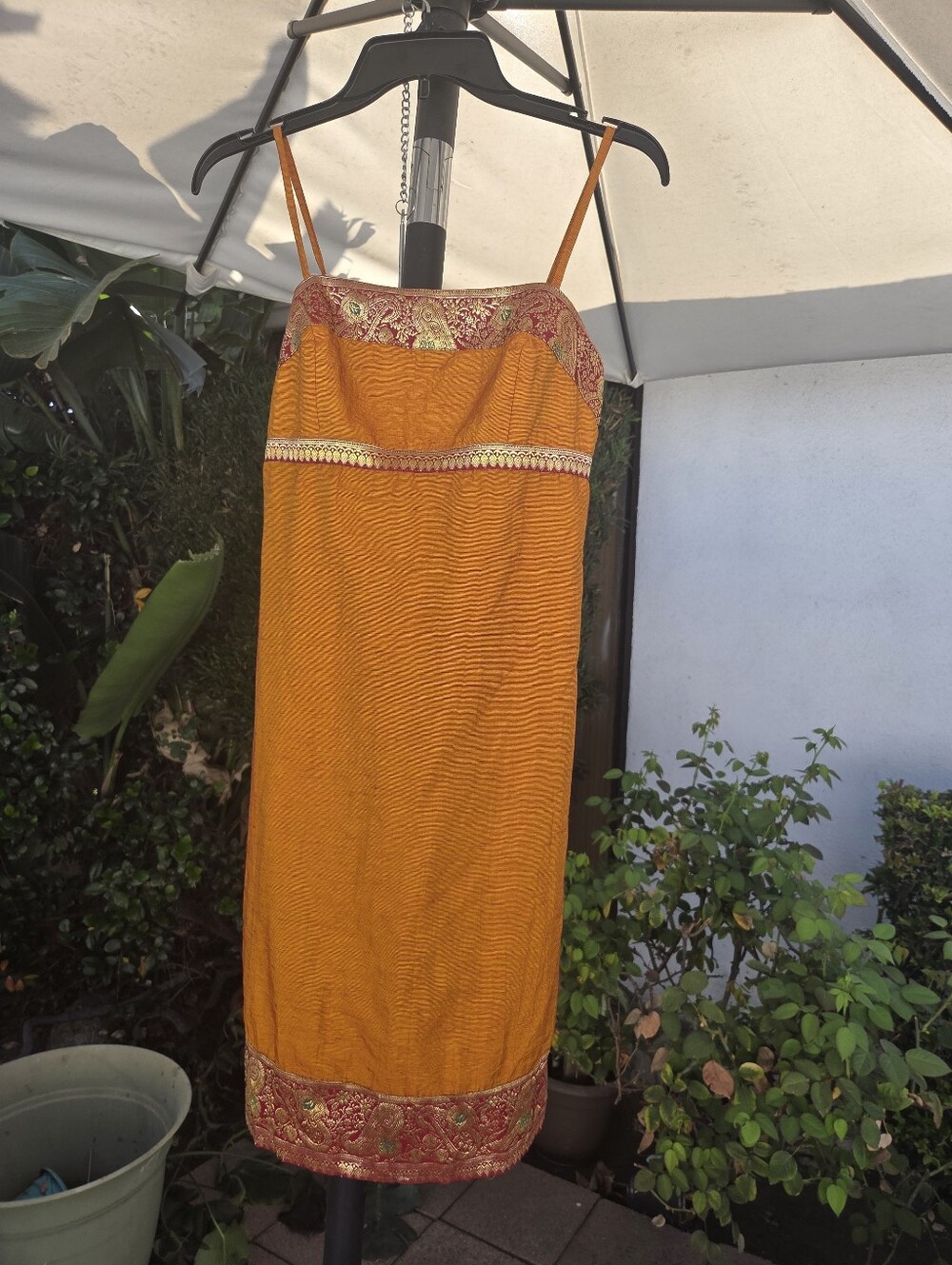 Sue Wong Yellow/gold Rayon/Linen Dress